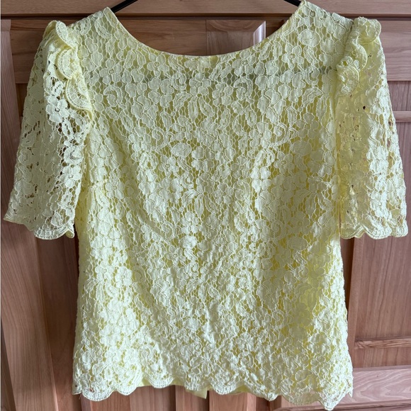 Juicy Couture Tops - Juicy Couture Light Yellow Lace Blouse